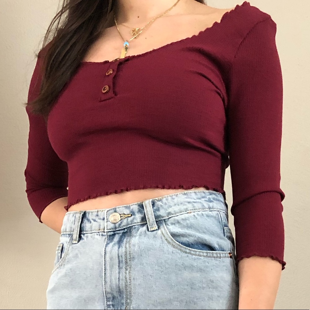 Burgundy top